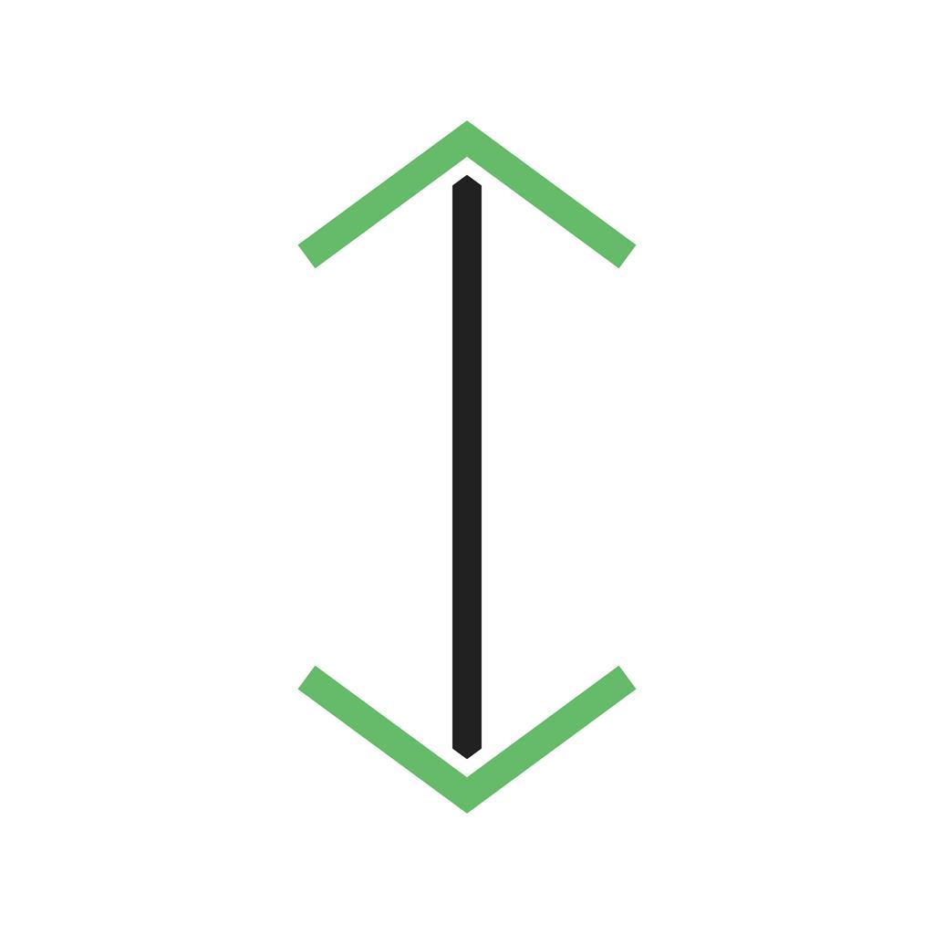 Up-Down Line Green Black Icon