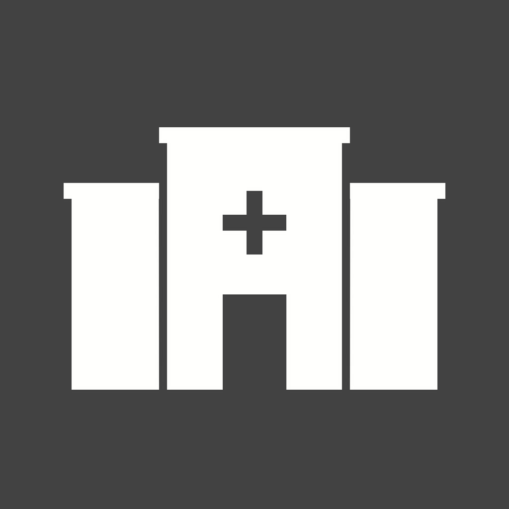 Hospital Glyph Inverted Icon - IconBunny