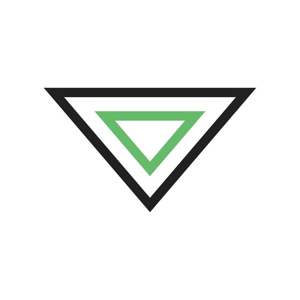 Triangle Arrow Down Line Green Black Icon