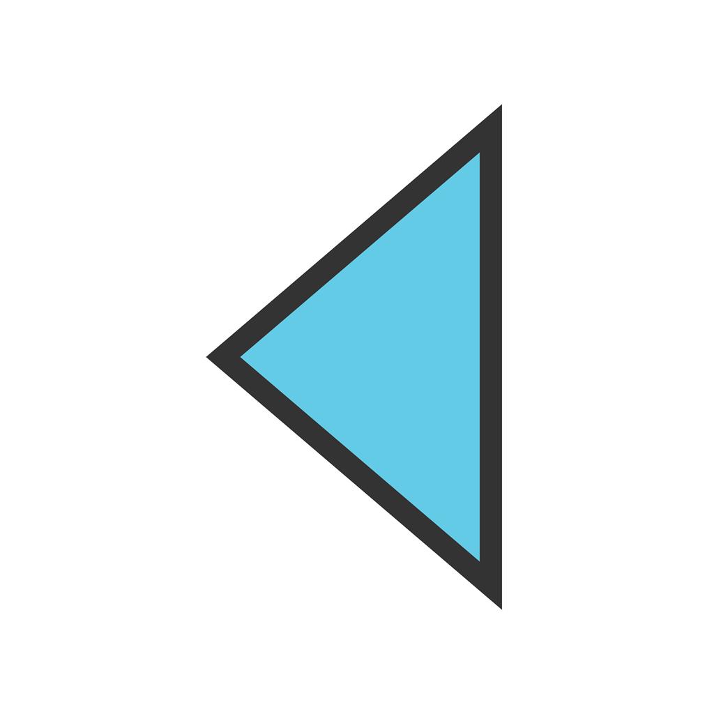 Triangle Arrow Left Line Filled Icon