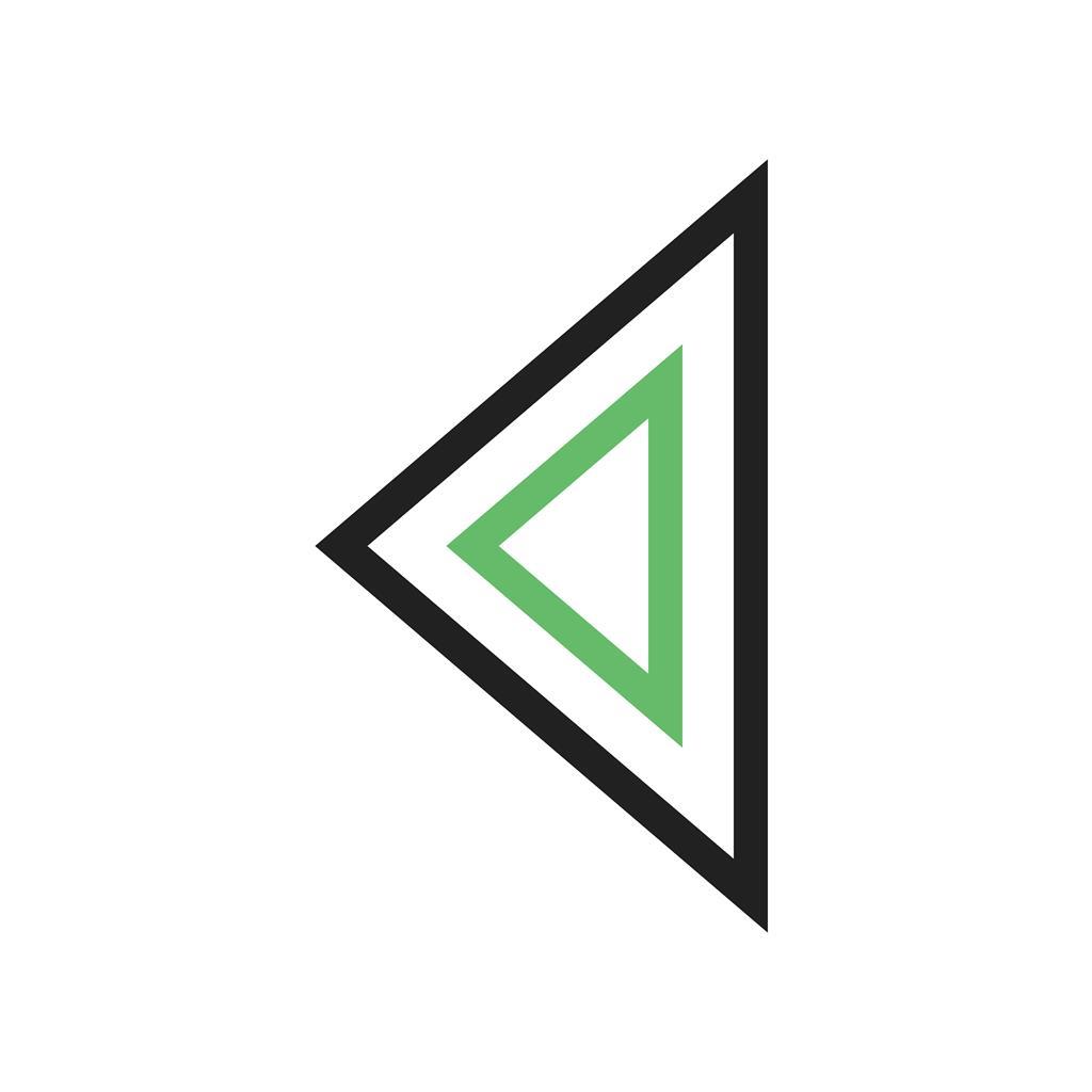 Triangle Arrow Left Line Green Black Icon