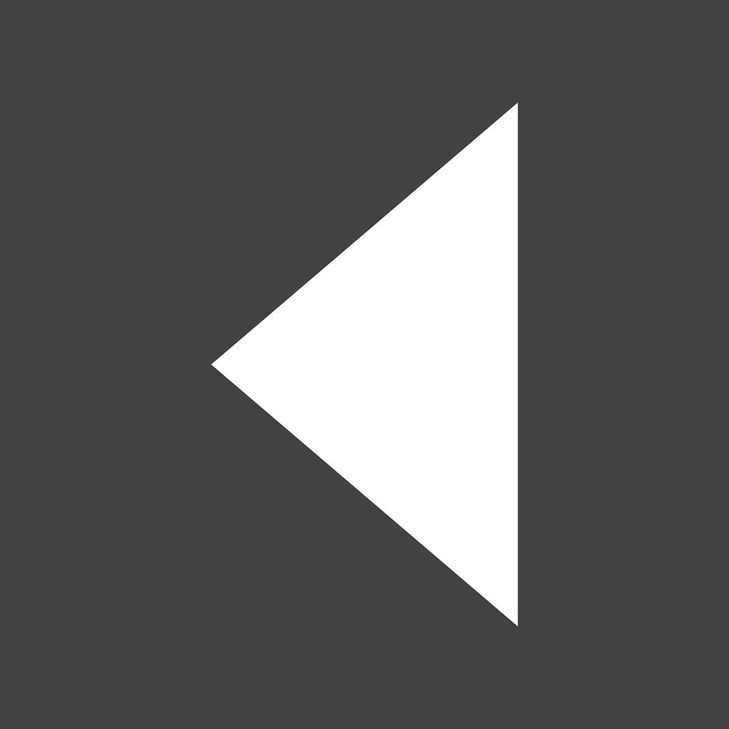 Triangle Arrow Left Glyph Inverted Icon