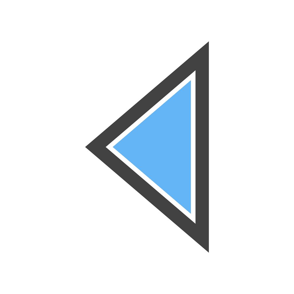 Triangle Arrow Left Blue Black Icon