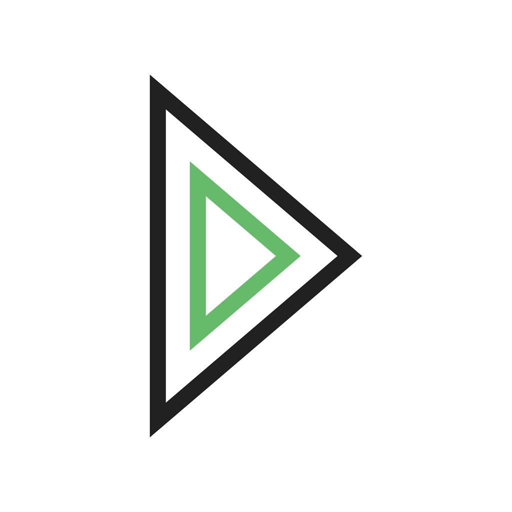 Triangle Arrow Right Line Green Black Icon