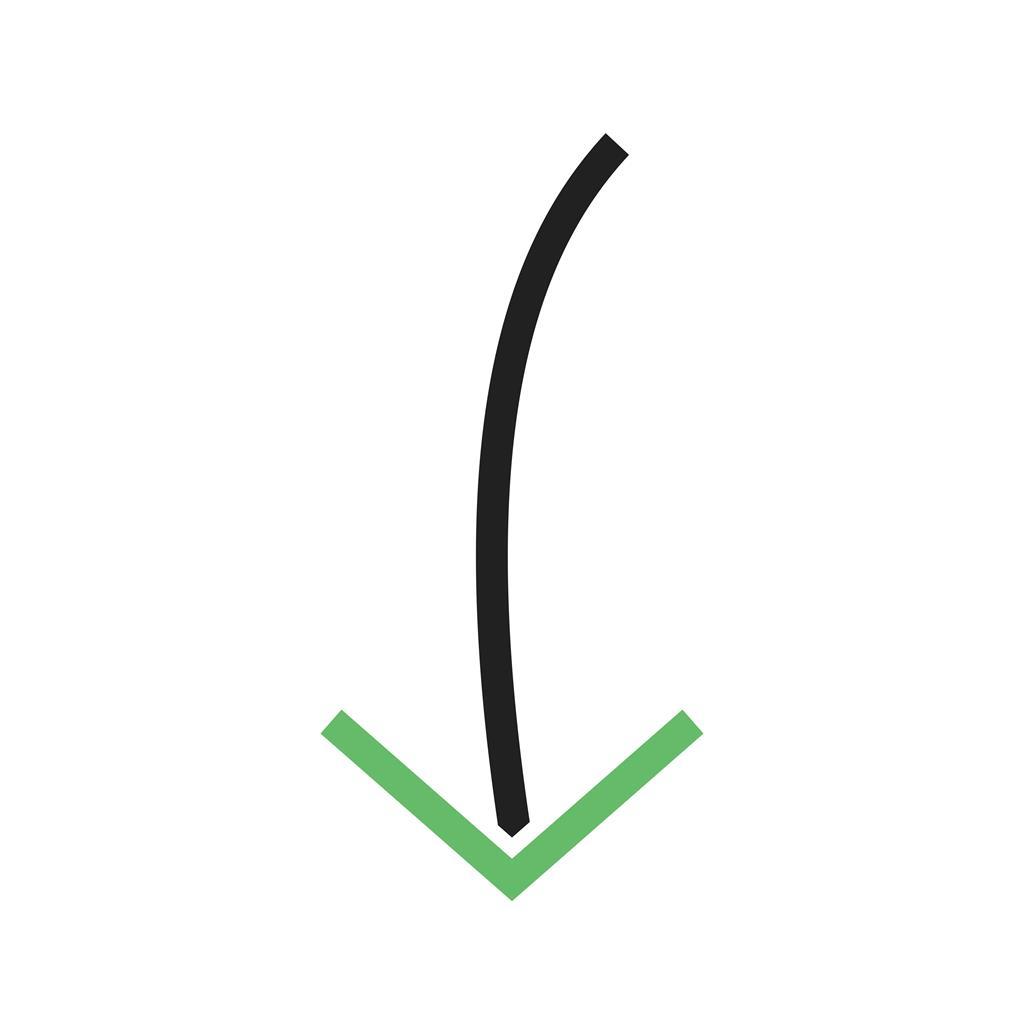 Arrow Pointing Down Line Green Black Icon