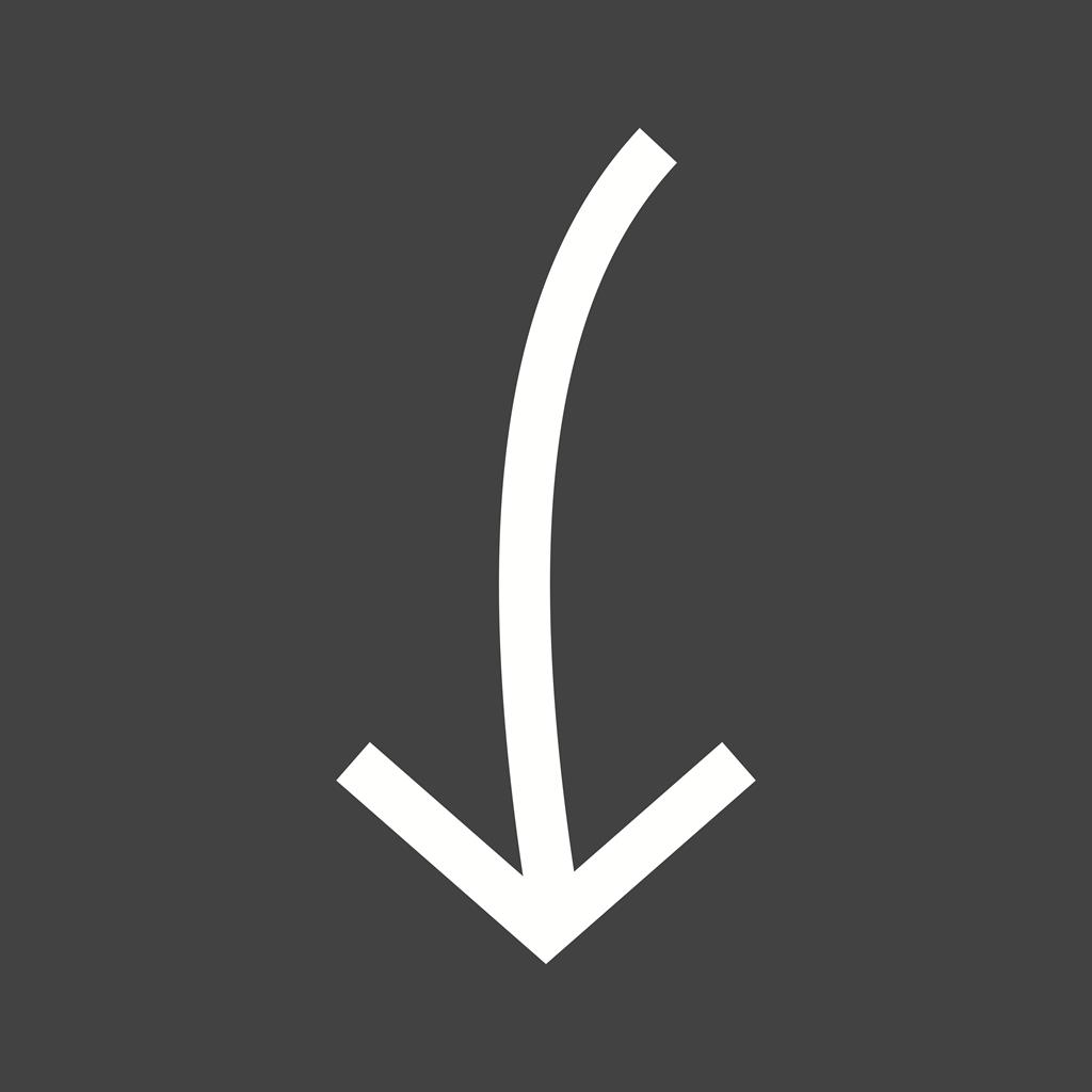 Arrow Pointing Down Glyph Inverted Icon
