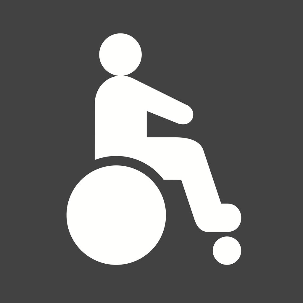 Disabled Person Glyph Inverted Icon - IconBunny