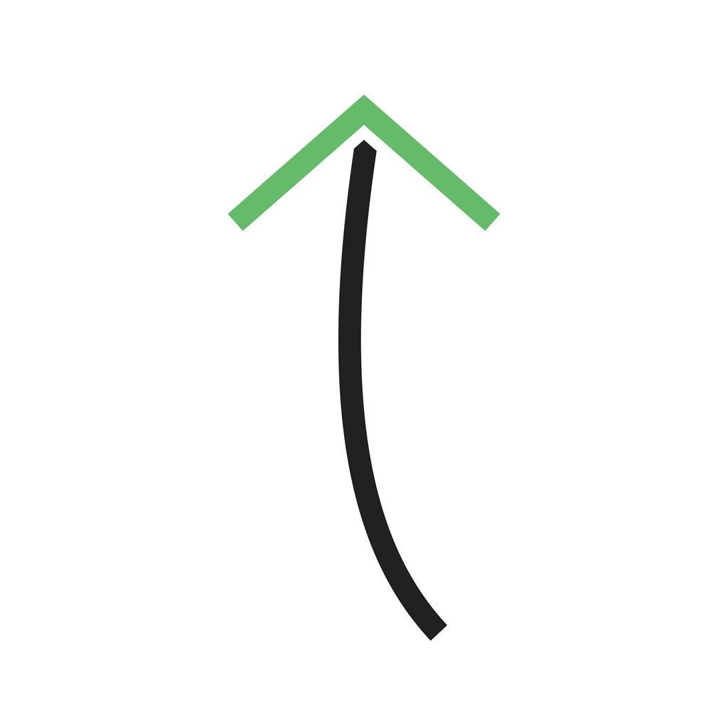 Arrow Pointing Up Line Green Black Icon