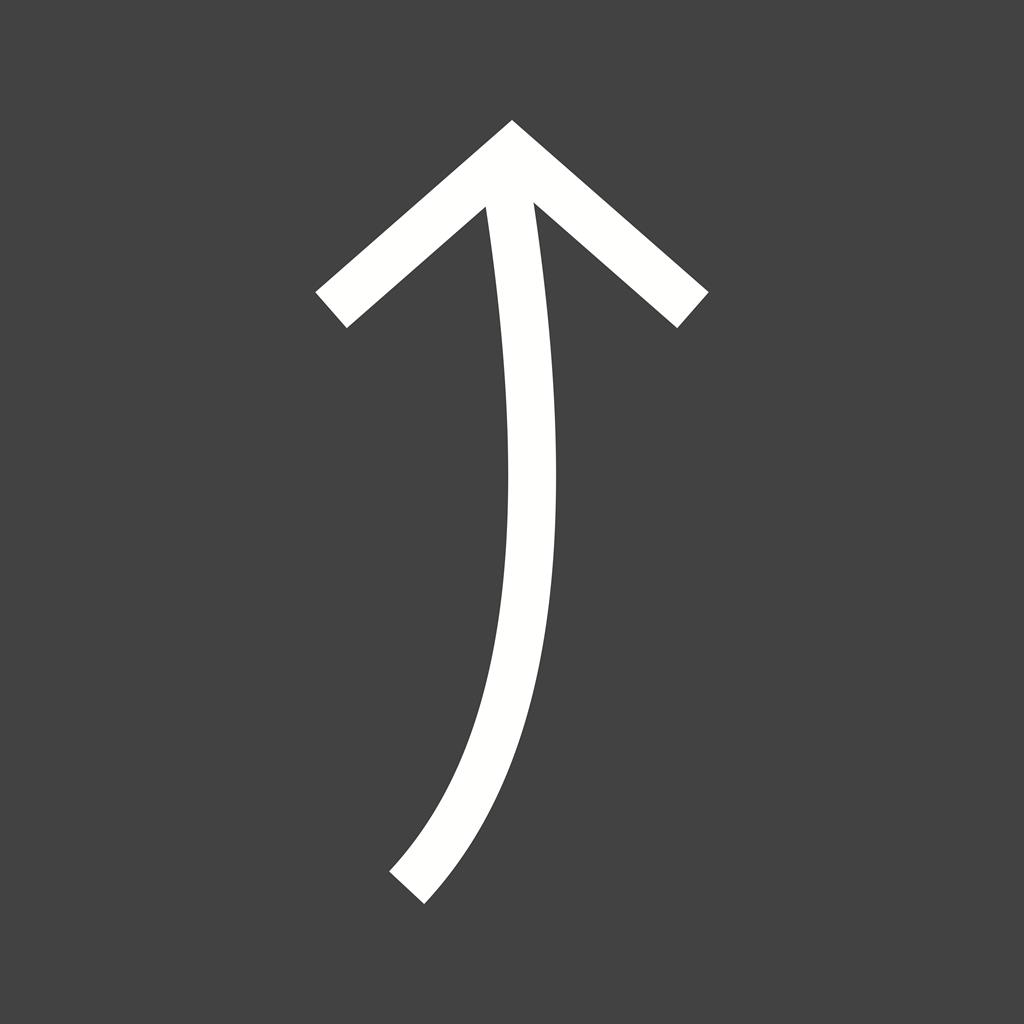 Arrow Pointing Up Glyph Inverted Icon