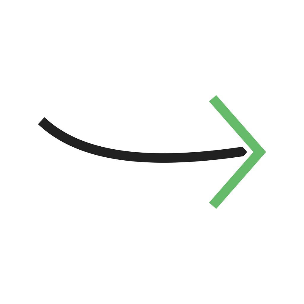 Arrow Pointing Right Line Green Black Icon