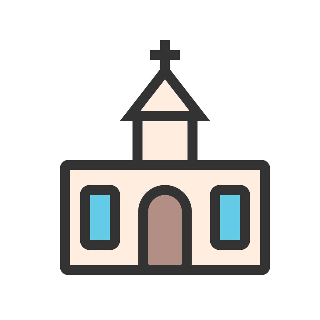 Church Line Filled Icon