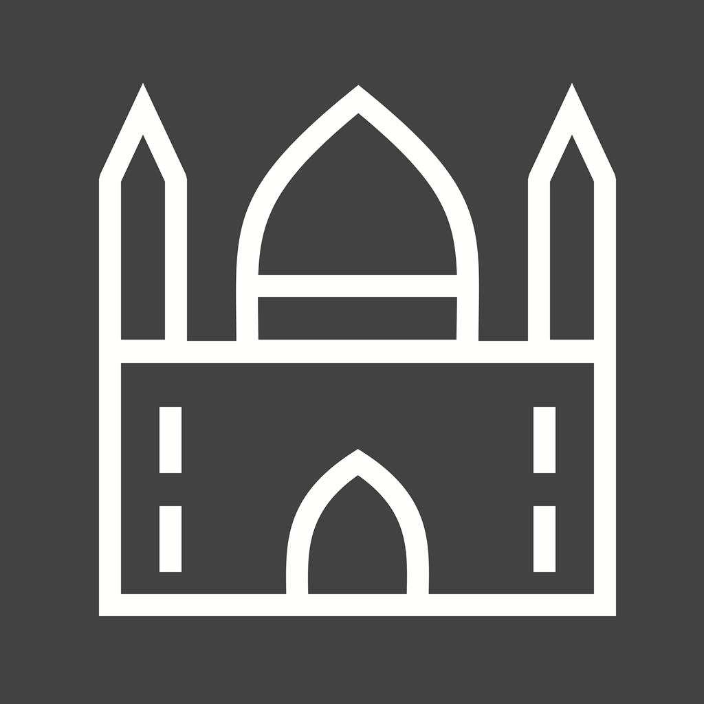 Mosque Line Inverted Icon