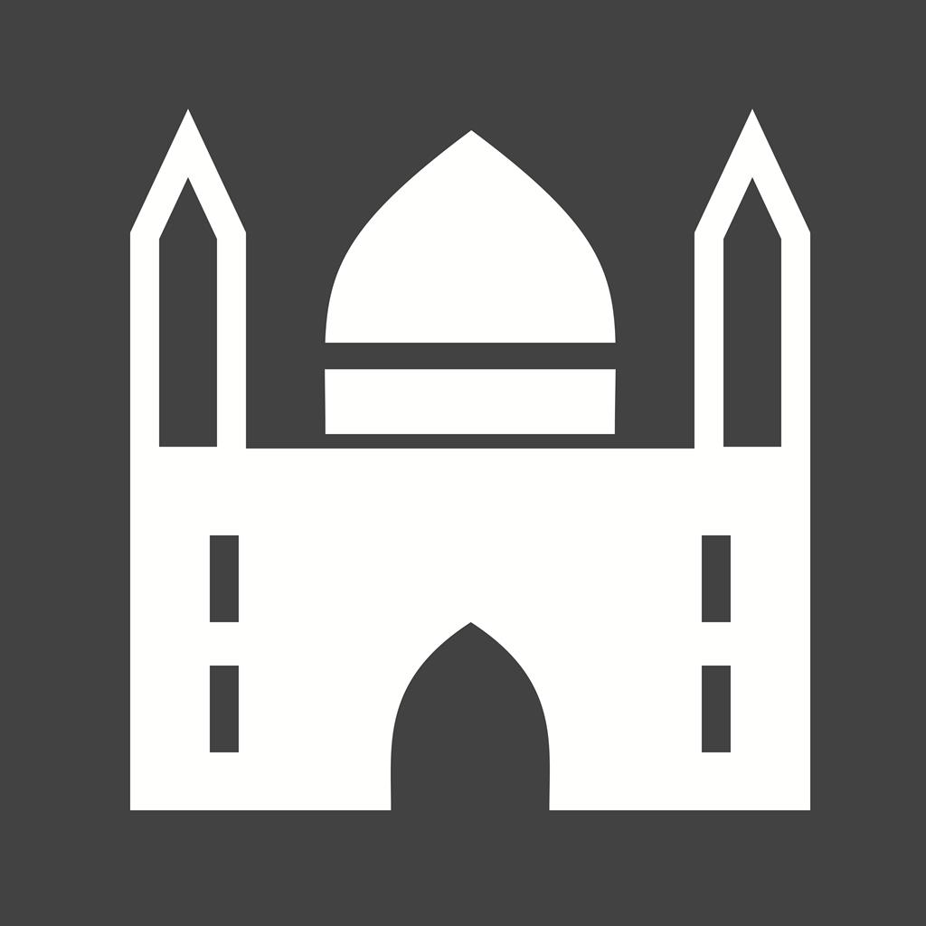 Mosque Glyph Inverted Icon