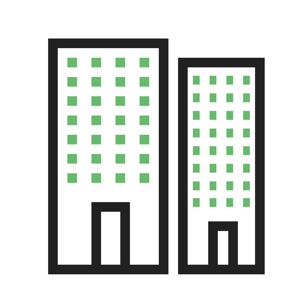 Offices Line Green Black Icon