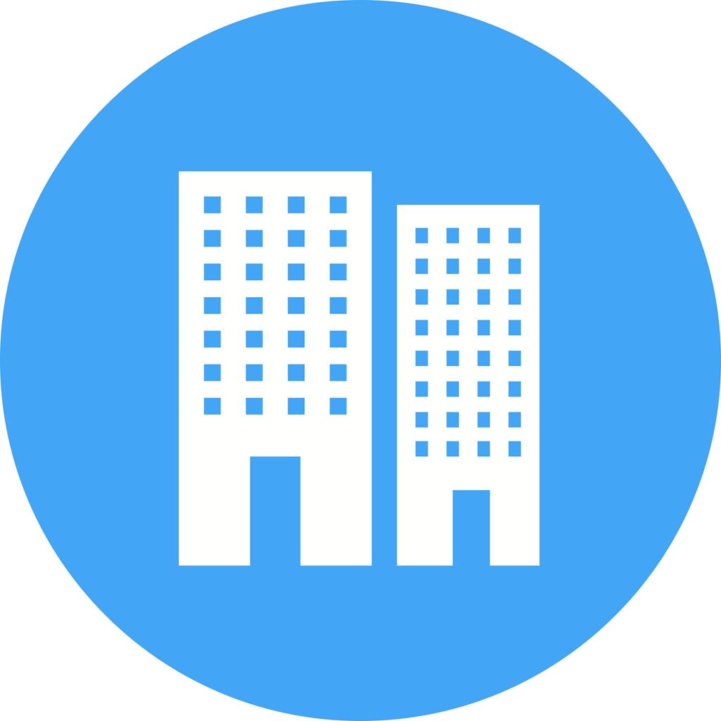 Offices Flat Round Icon