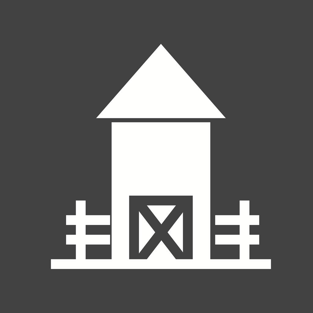 Farmhouse Glyph Inverted Icon