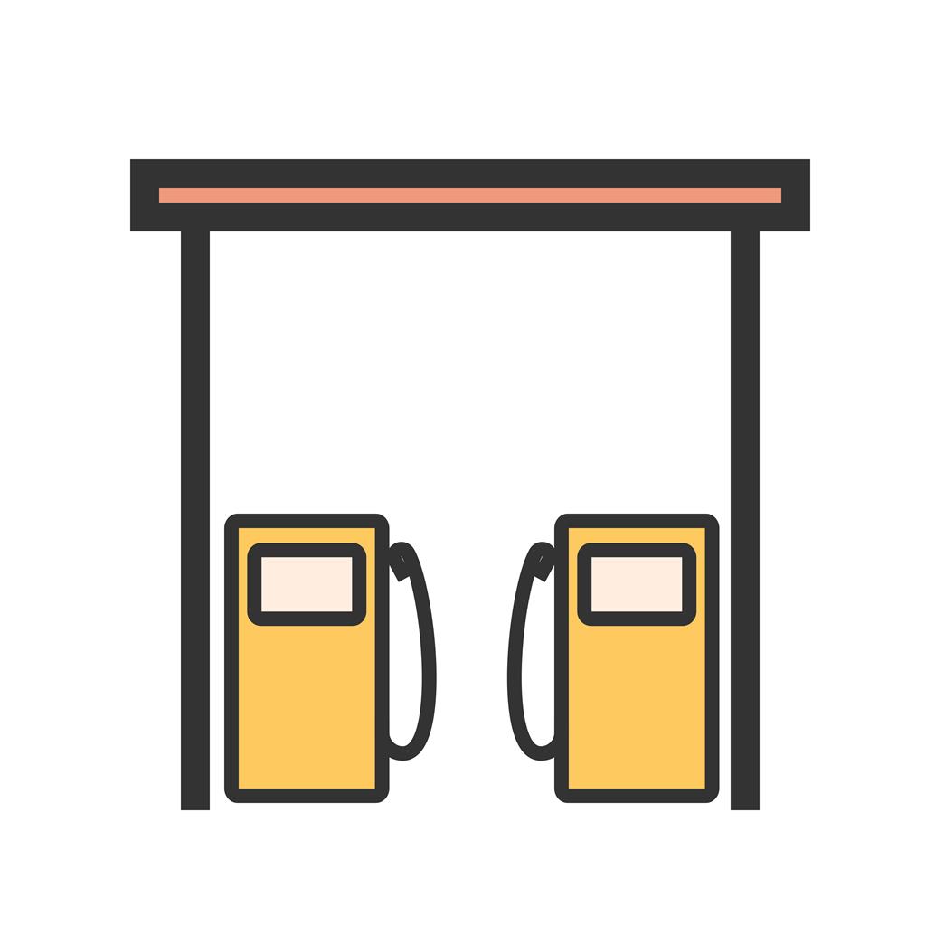 Fuel Station Line Filled Icon