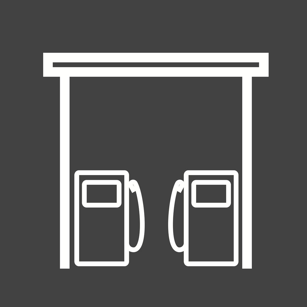 Fuel Station Line Inverted Icon