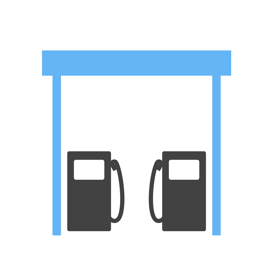 Fuel Station Blue Black Icon