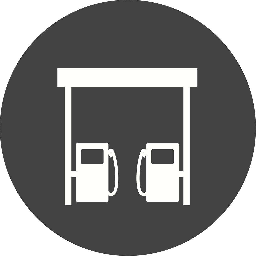 Fuel Station Flat Round Icon