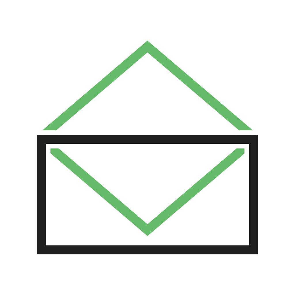 Envelop Line Green Black Icon
