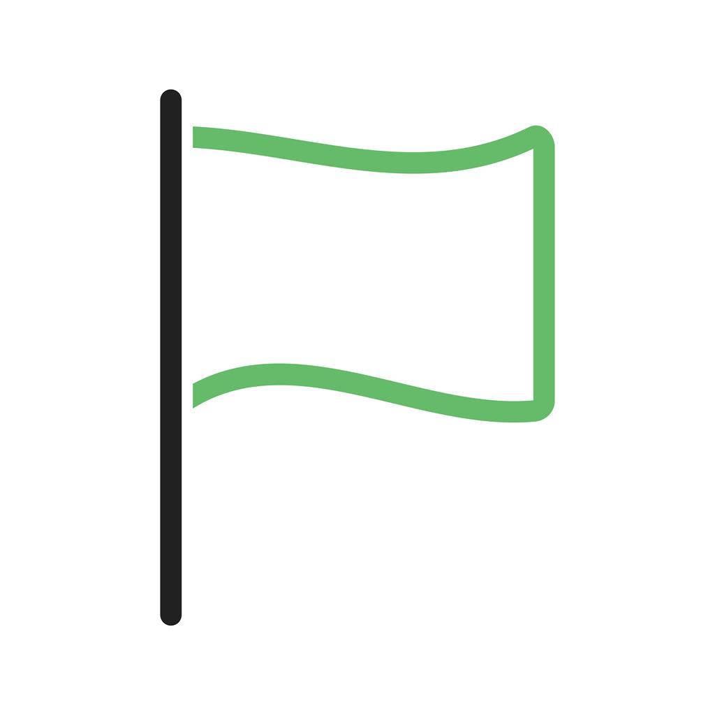 Flag Line Green Black Icon