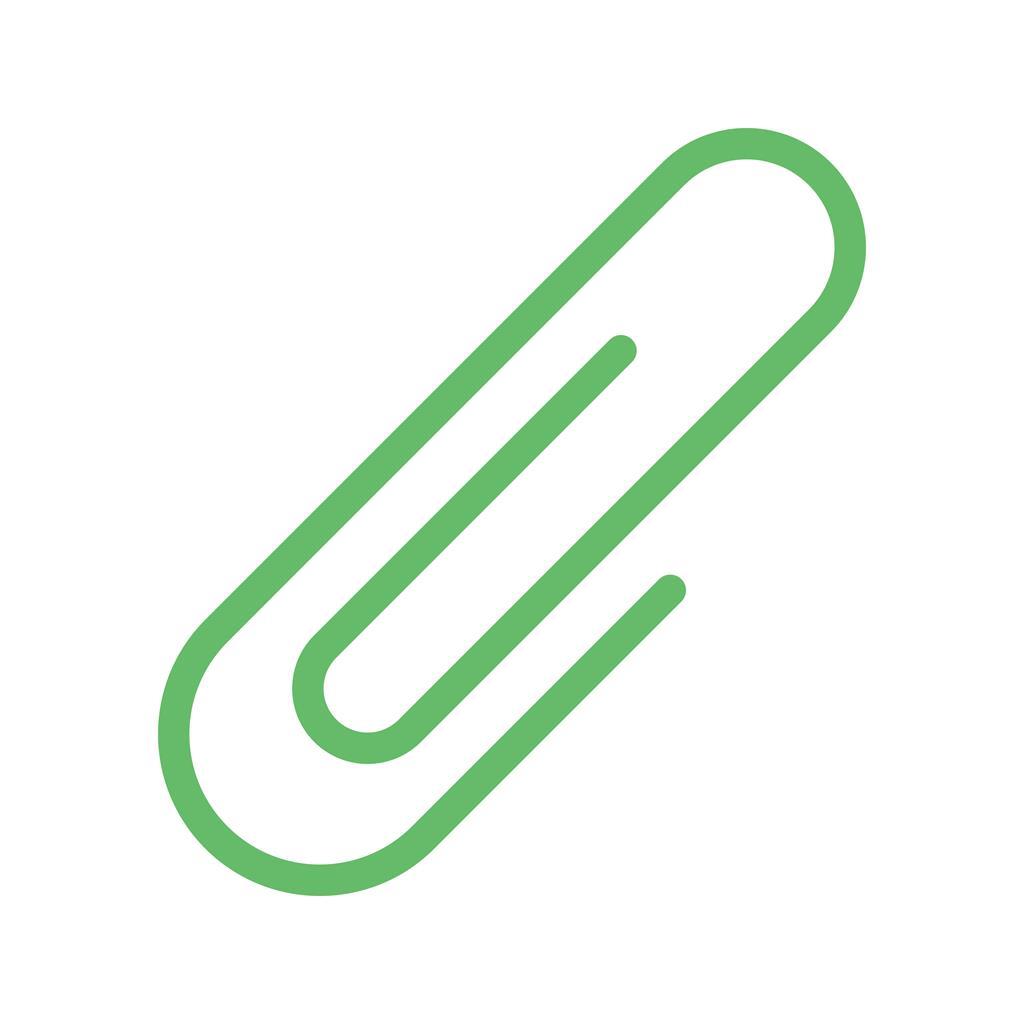 Paper Clip Line Green Black Icon
