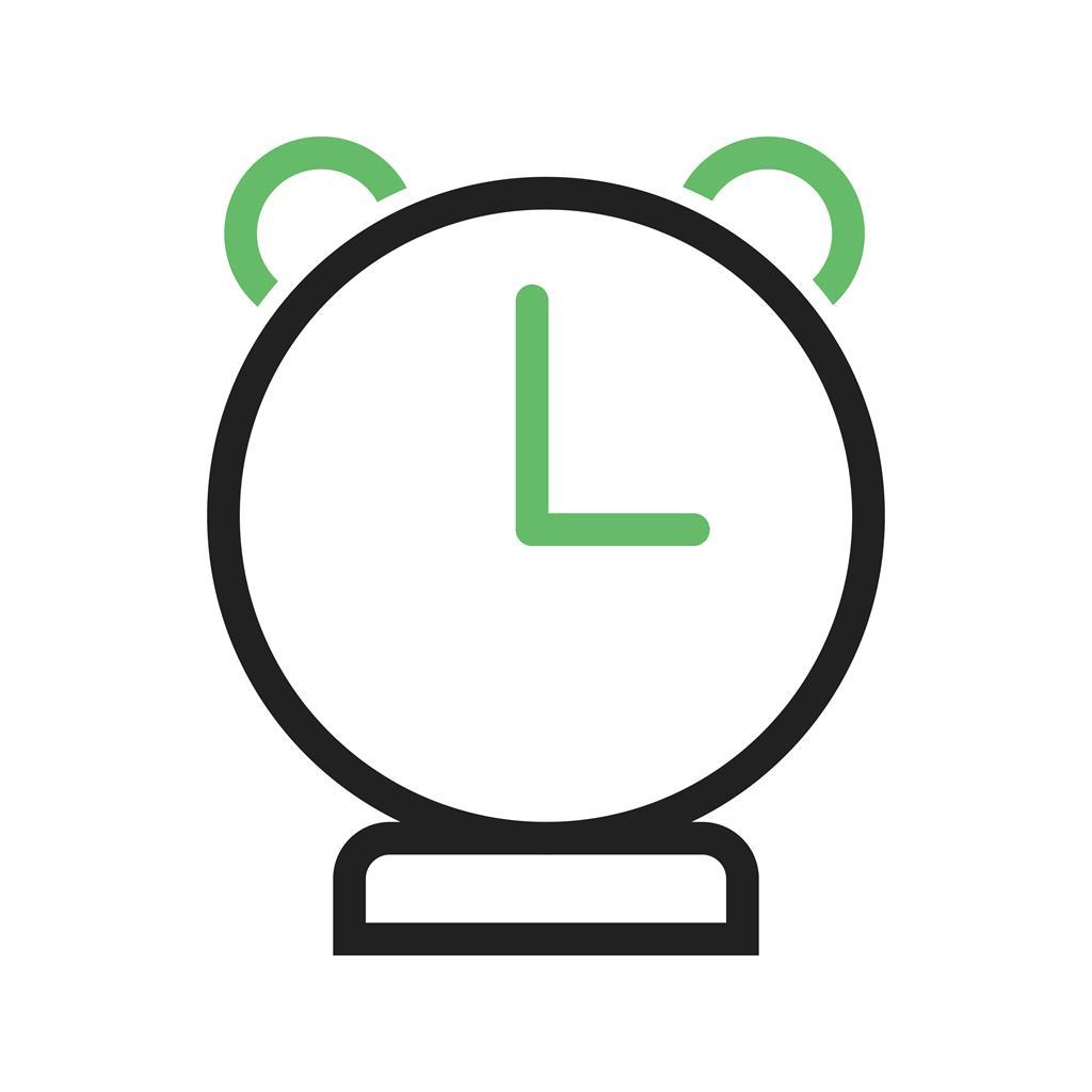 Alarm Clock Line Green Black Icon