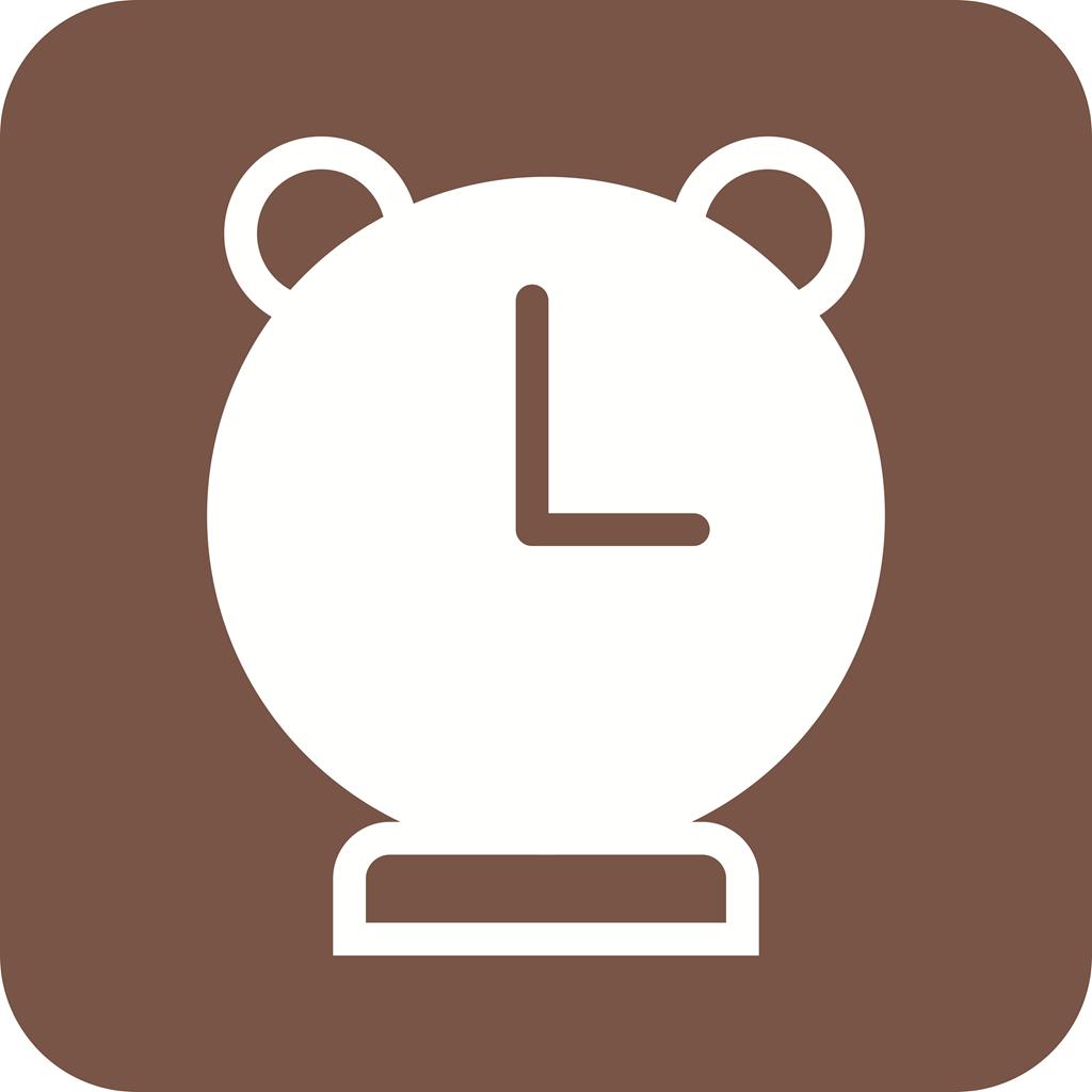 Alarm Clock Flat Round Corner Icon