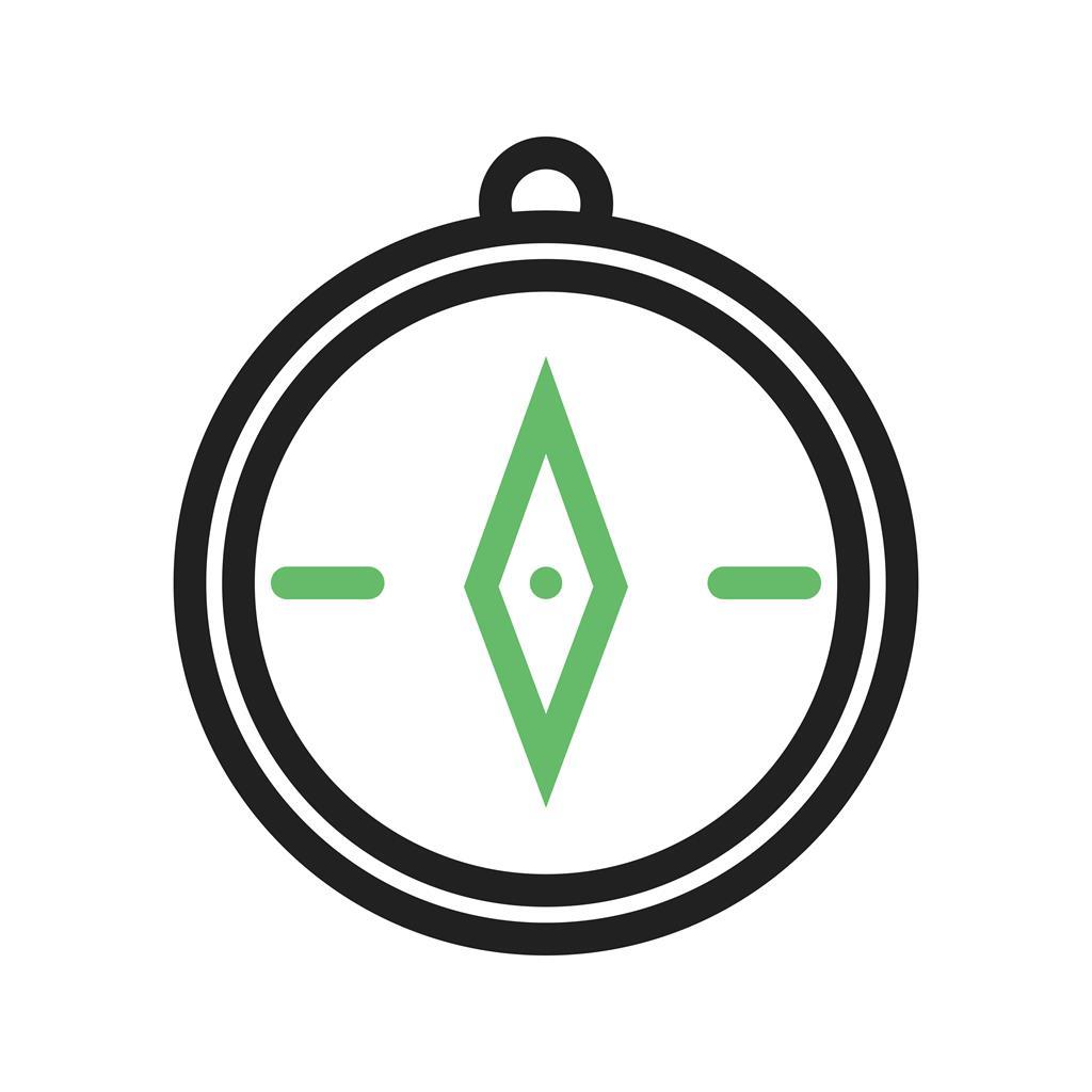 Compass Line Green Black Icon