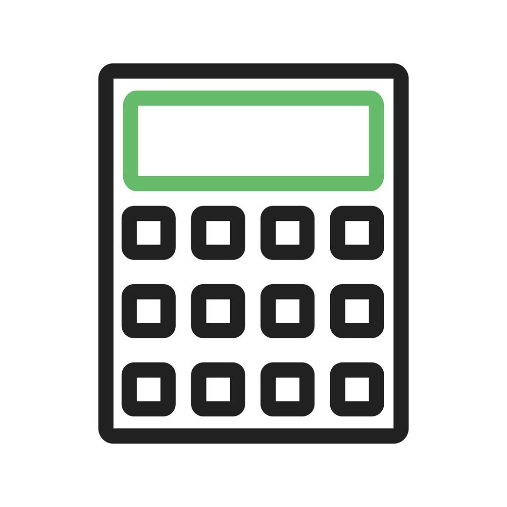 Calculator Line Green Black Icon