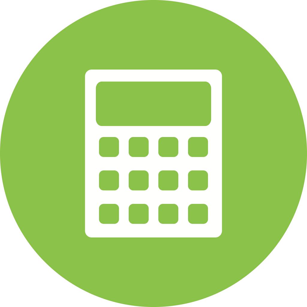 Calculator Flat Round Icon