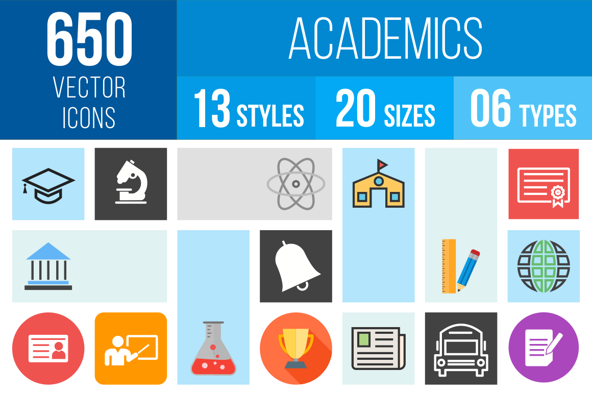 Academics Icons Bundle - Overview - IconBunny