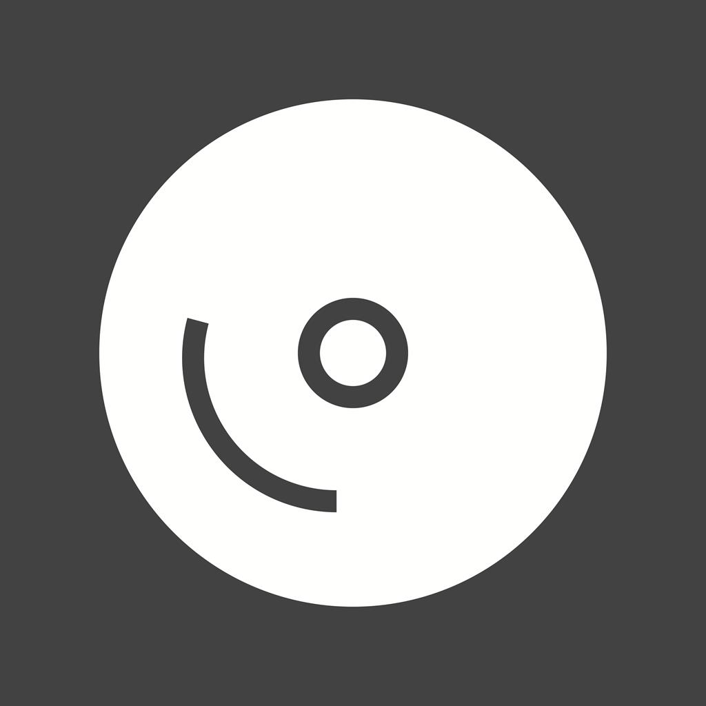 Disk Glyph Inverted Icon - IconBunny