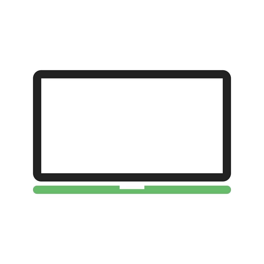 Laptop Line Green Black Icon