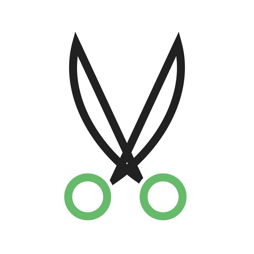 Scissors Line Green Black Icon