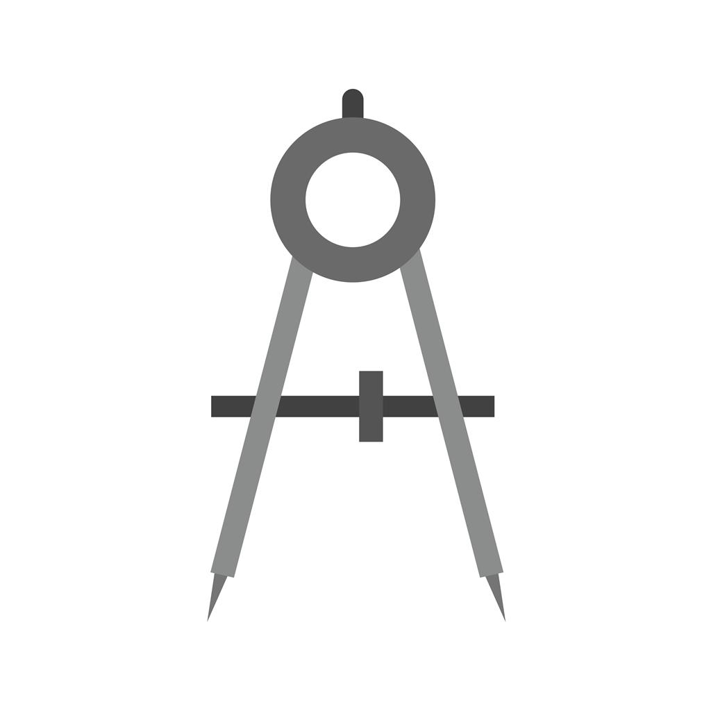 Geometrical Compass Greyscale Icon