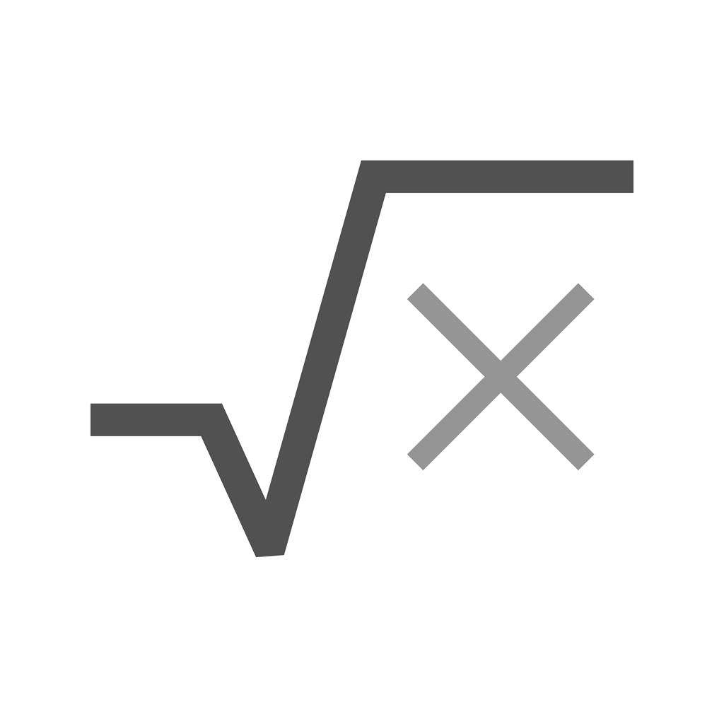 Square Root Greyscale Icon