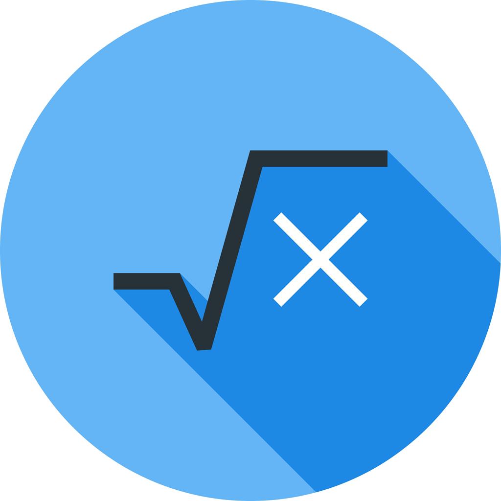 Square Root Flat Shadowed Icon