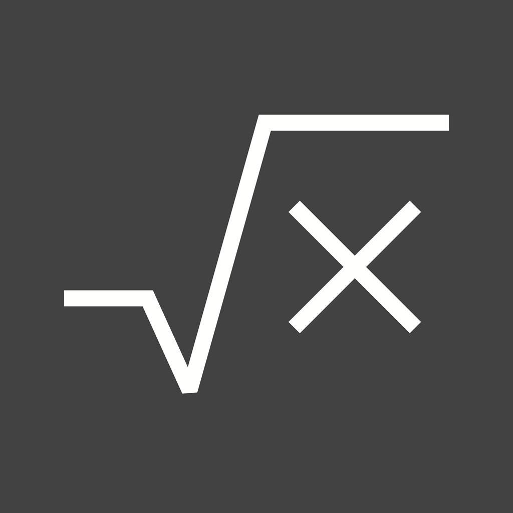 Square Root Line Inverted Icon