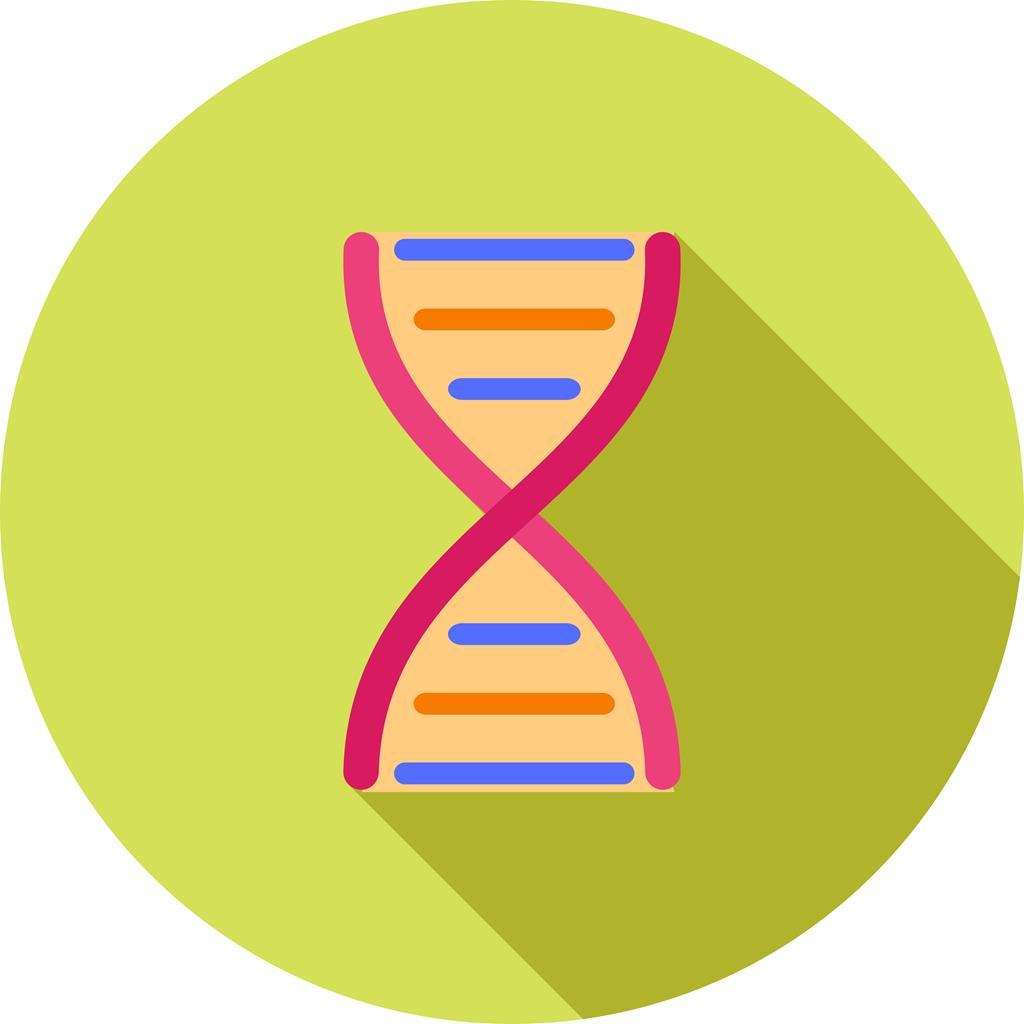 DNA Structure Flat Shadowed Icon
