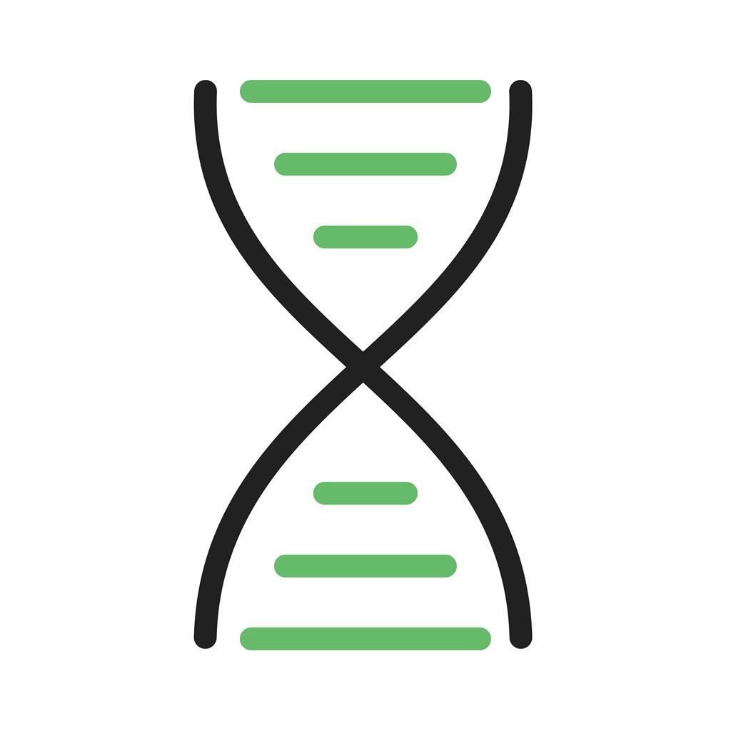 DNA Structure Line Green Black Icon