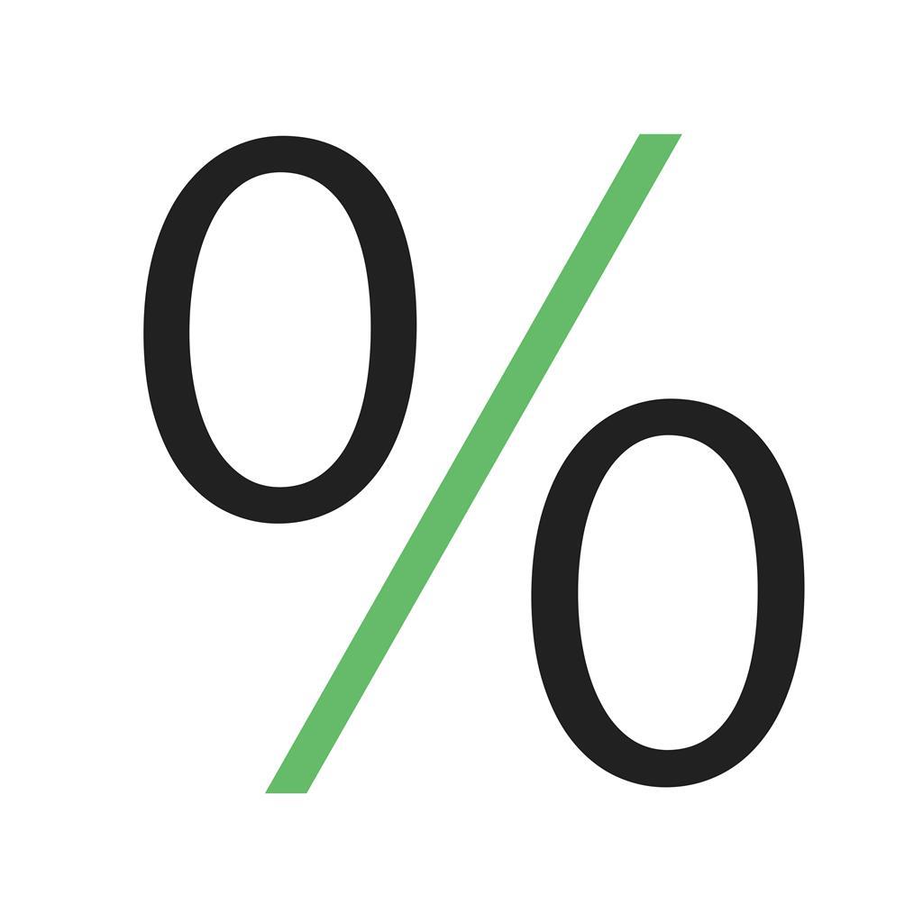 Percentage Line Green Black Icon