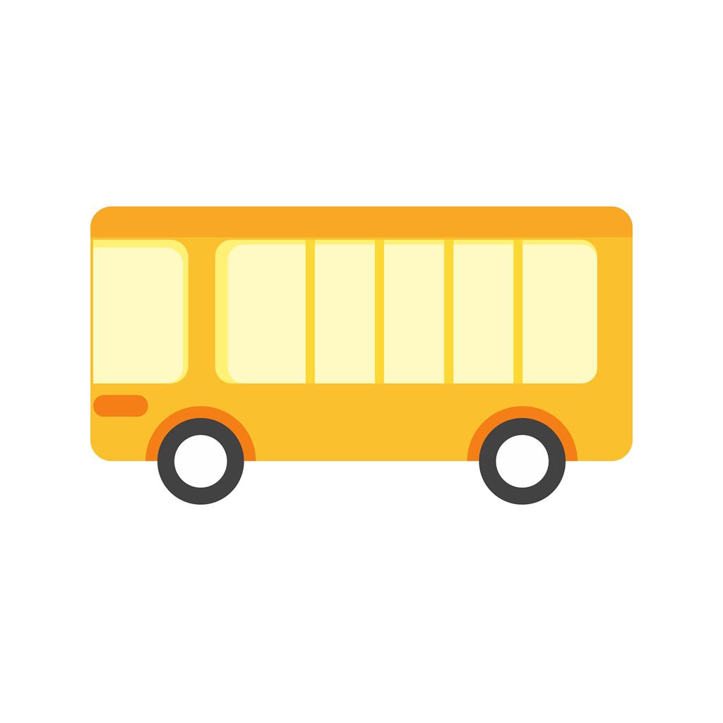 School Bus Flat Multicolor Icon