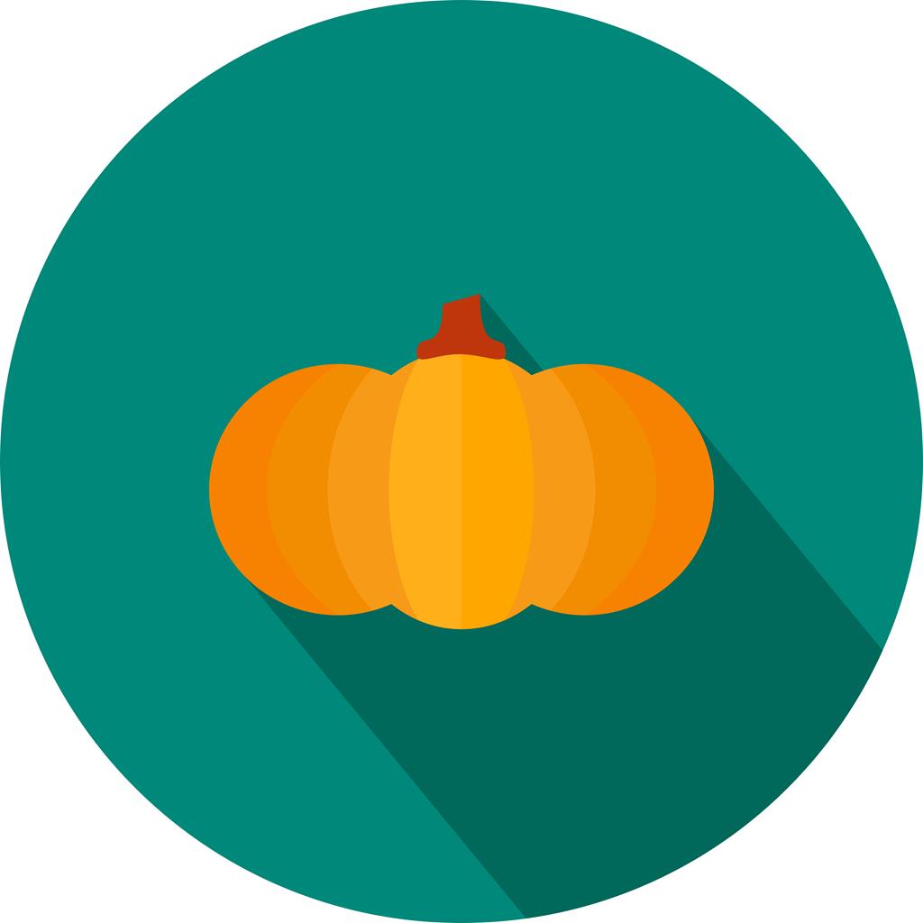 Pumpkin Flat Shadowed Icon