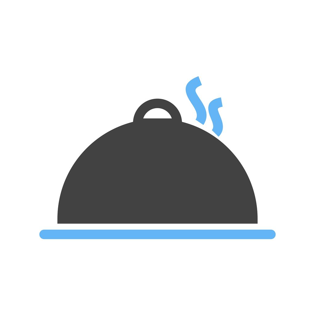 Hot Dinner Blue Black Icon