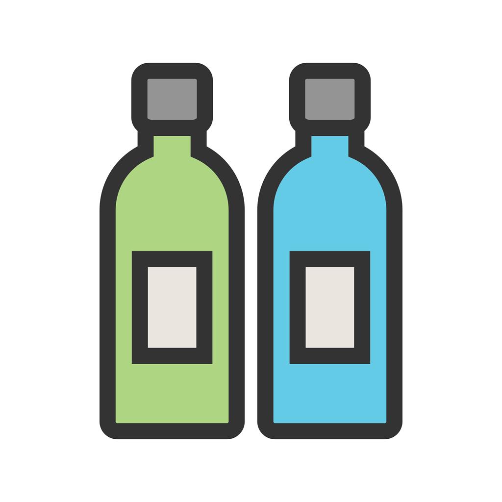 Two Bottles Line Filled Icon