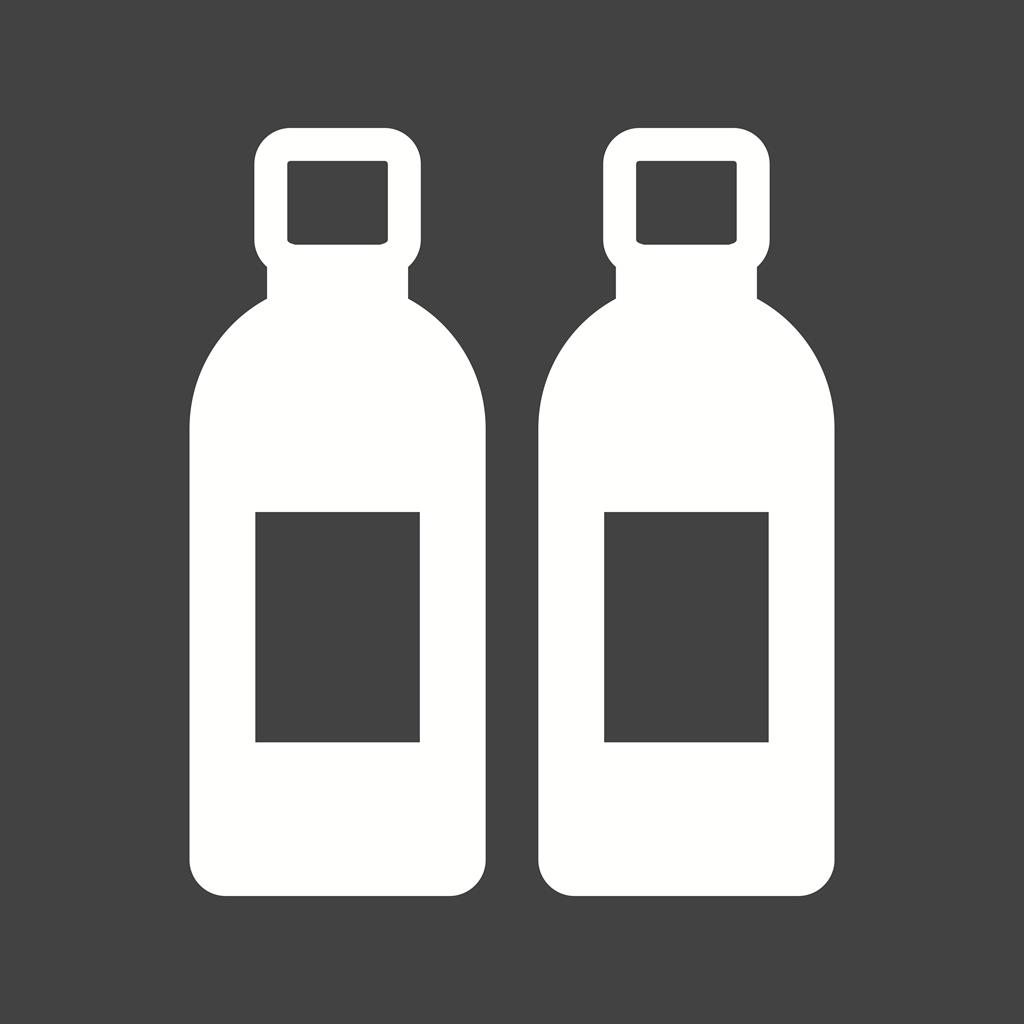 Two Bottles Glyph Inverted Icon