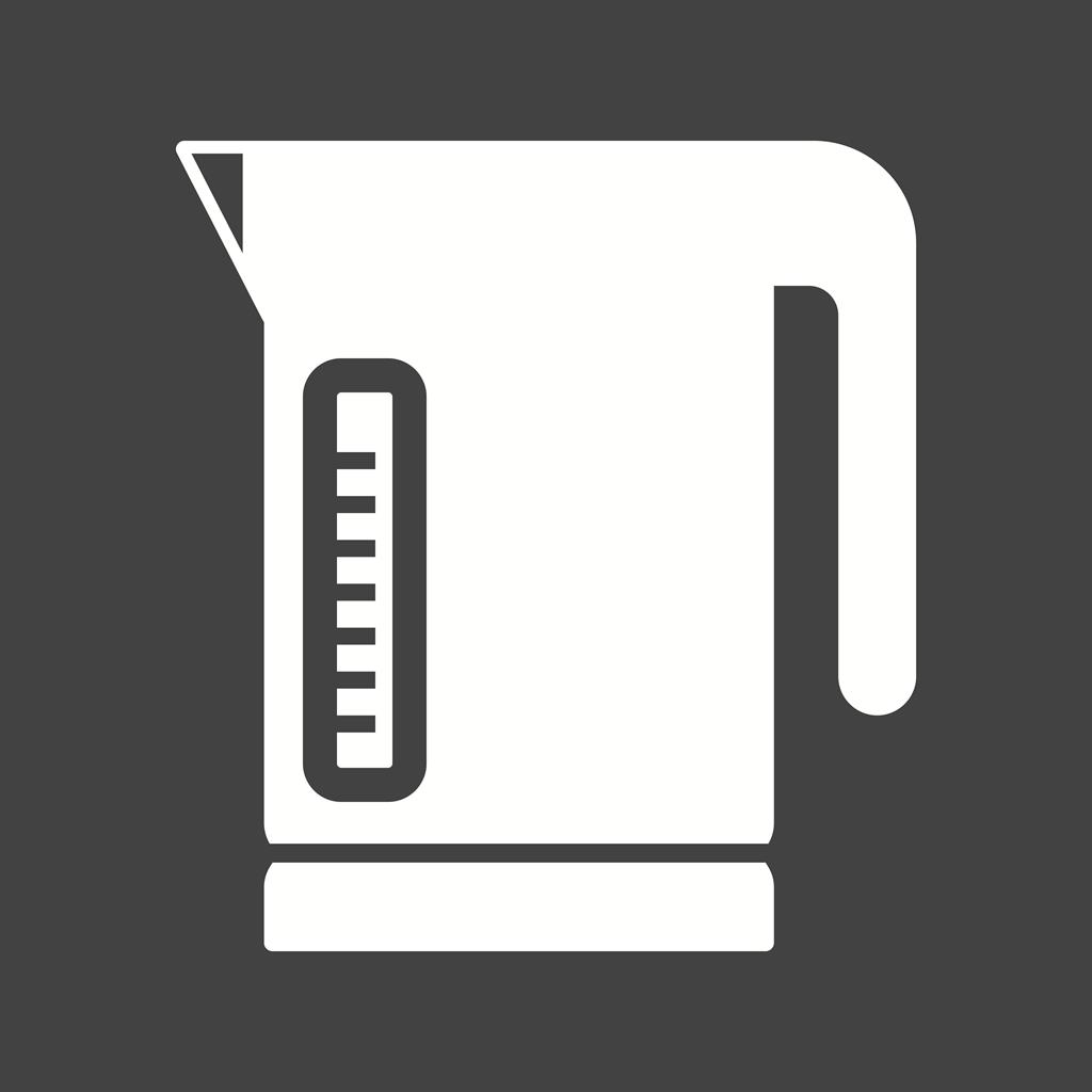 Electric Kettle Glyph Inverted Icon