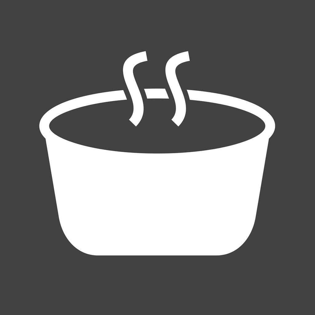 Soup Pot Glyph Inverted Icon